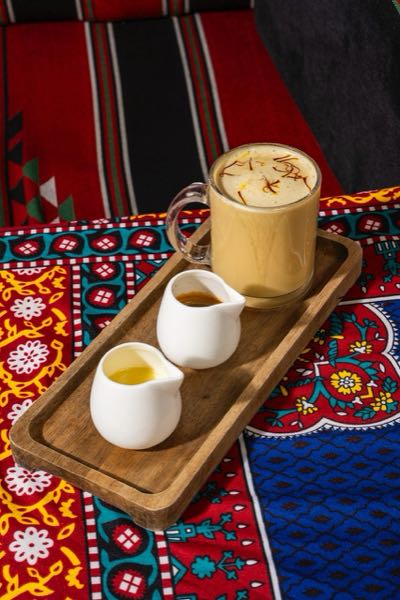Saffron milk drink